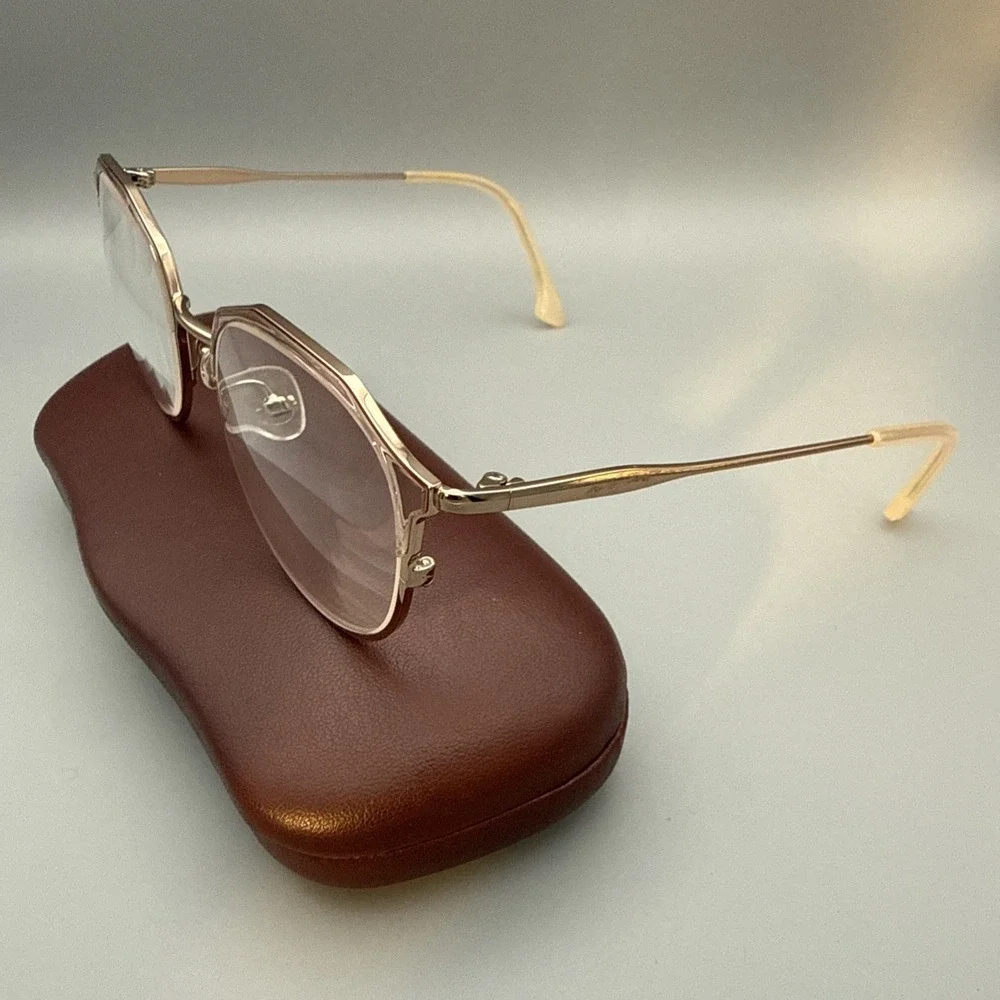 High Street Eyeglasses Frames CASS BLUSH Pink Gold Round Full Rim 51-19-145 HOT